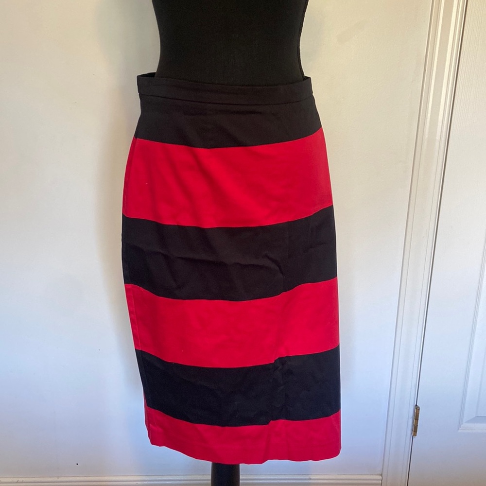 NWT - Navy blue and red striped skirt